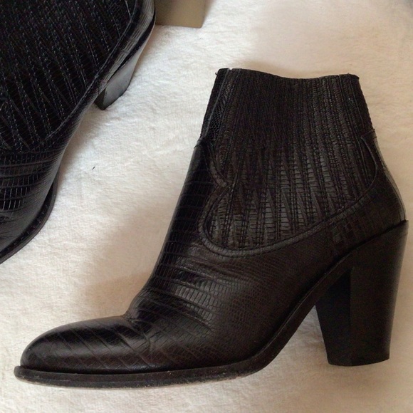 ASH Ilona black leather pull on heeled western ankle boot 38 - Picture 2 of 7